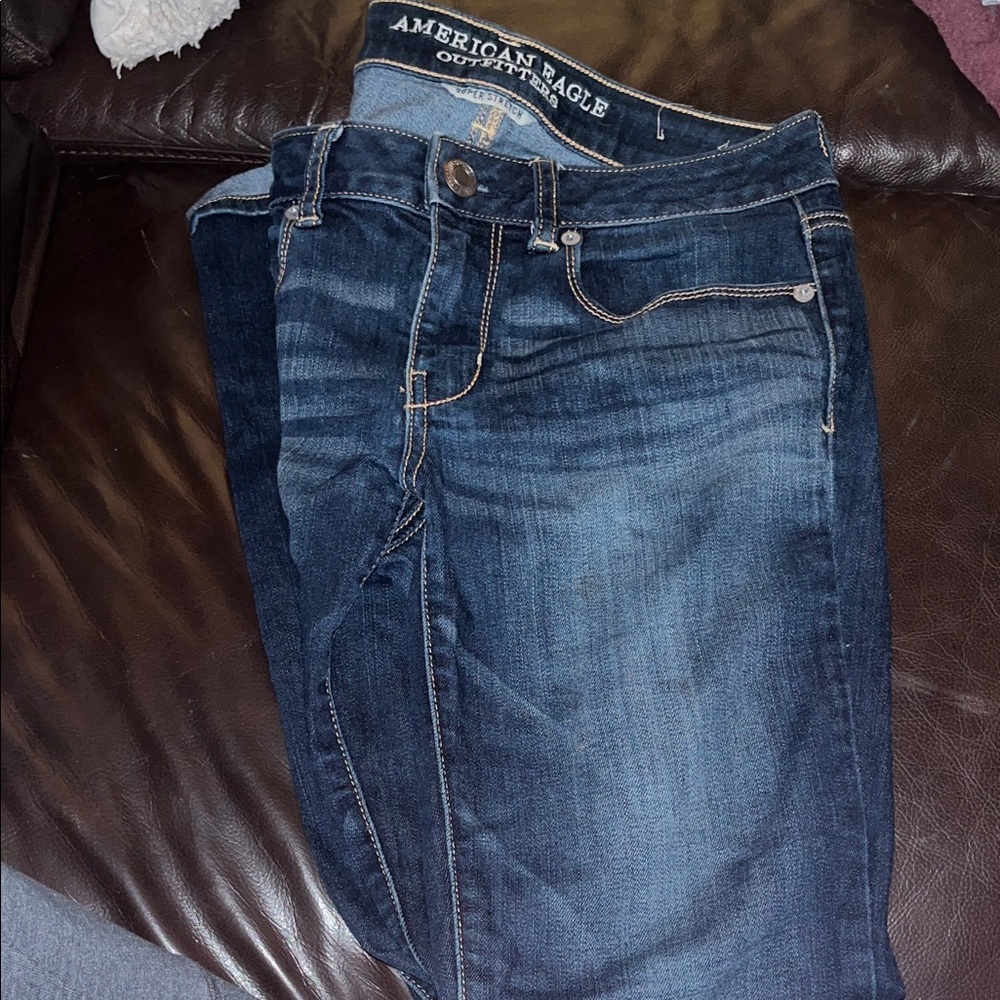 American Eagle Outfitters Women's Dark Blue Skinny Jeans
